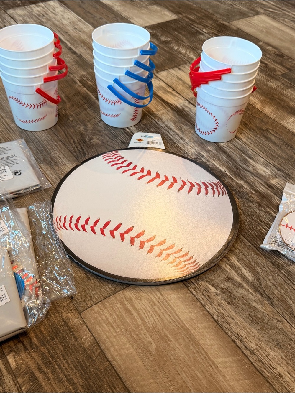 Baseball Party Supplies - White and Red